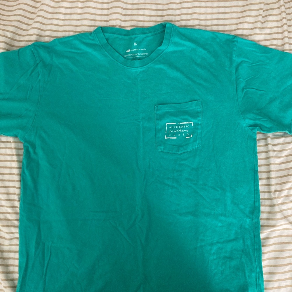 Southern Marsh Teal Pocket Tee for Men